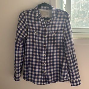 Banana Republic | linen blend checkered button-up